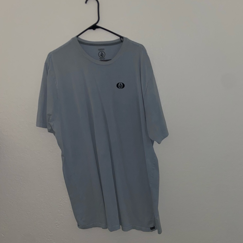 Volcom x Tillys baby blue oversized skater graphic tee short sleeve y2k shirt